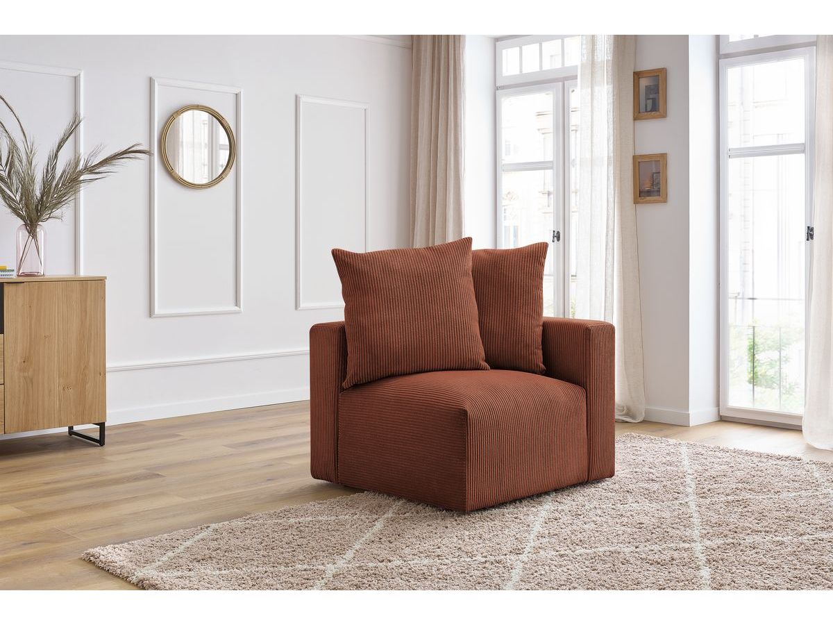 Bobochic Voltaire Eckmodul Cordsamt Orange Ecke rechts