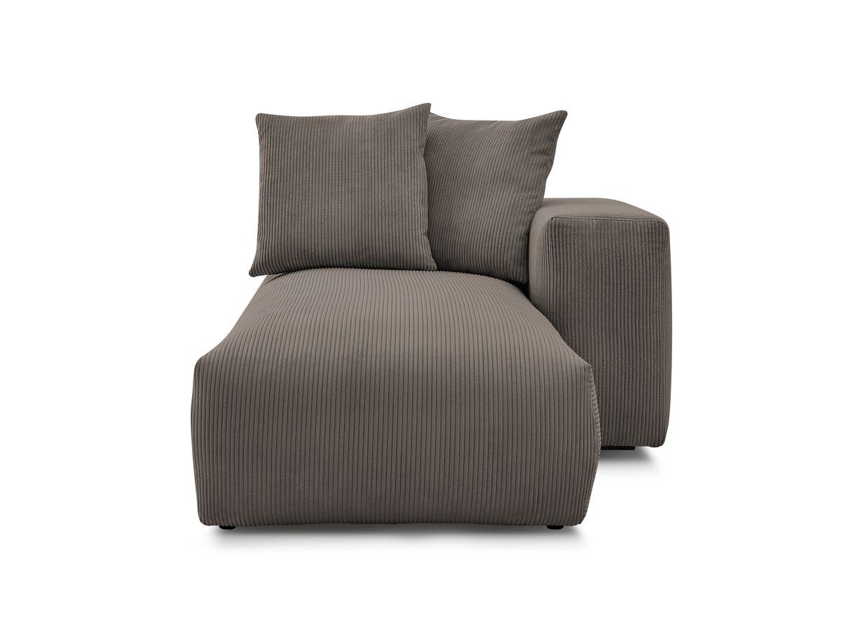 Bobochic Voltaire Méridienne-Modul Cordsamt Taupe Ecke rechts