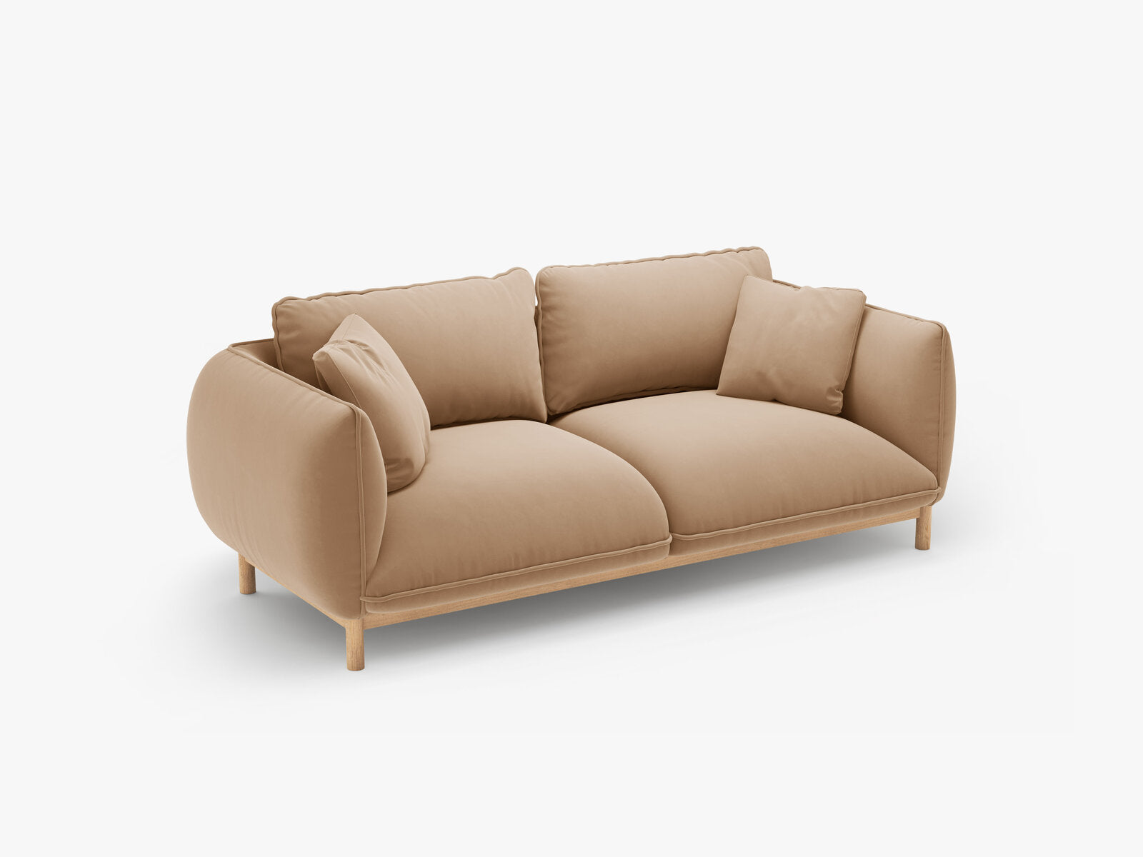 Micadoni Ada Sofa 2-Sitzer Samt Casino Mandelbeige