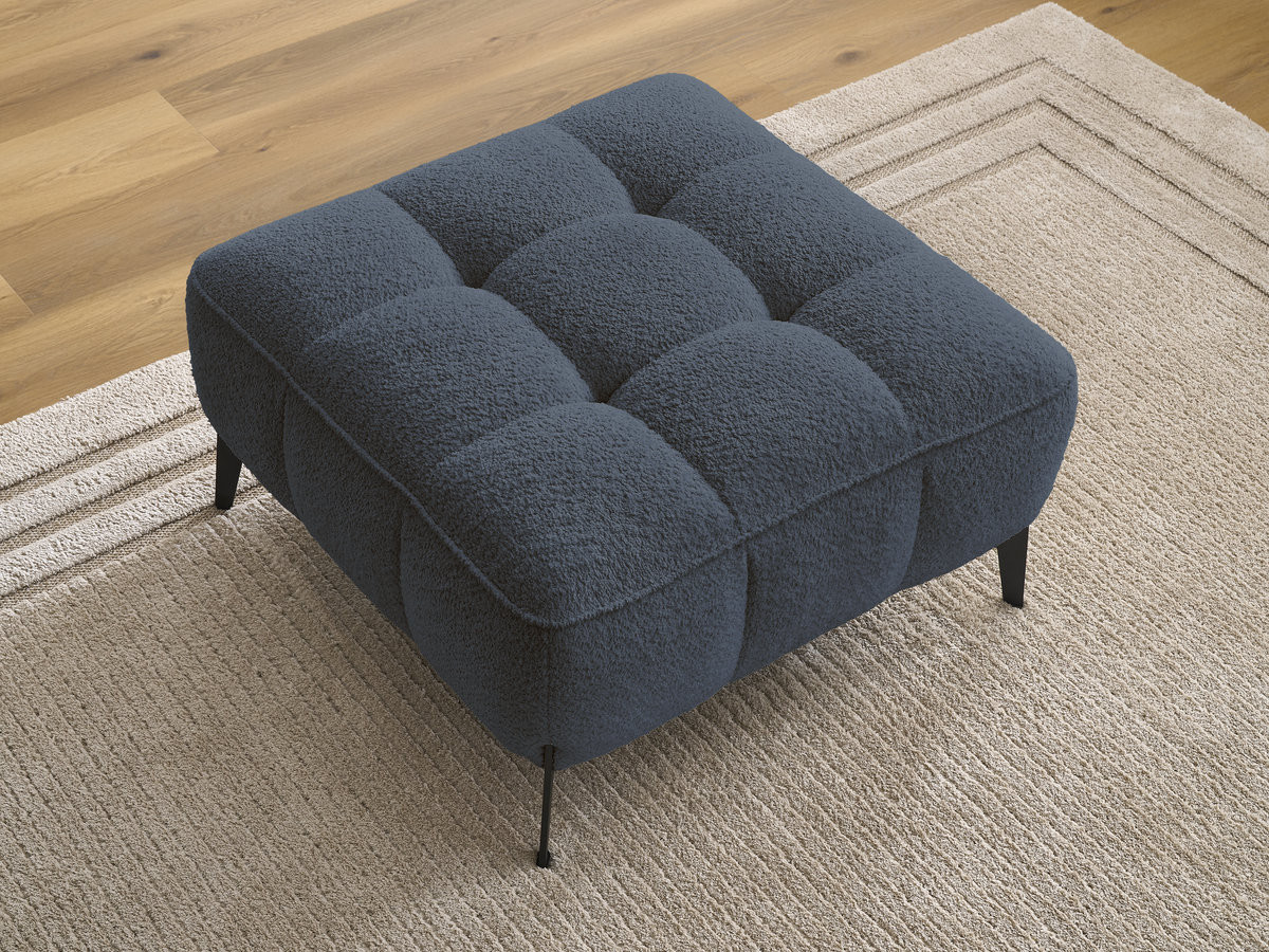Bobochic Anis Pouf Bouclé-Stoff Dunkelblau