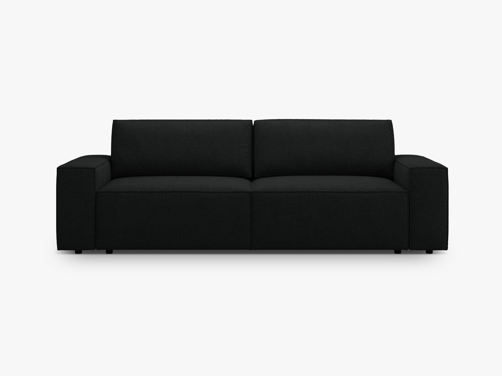 Micadoni Schlafsofa Jodie 3-Sitzer Boucle Baloo Schwarz