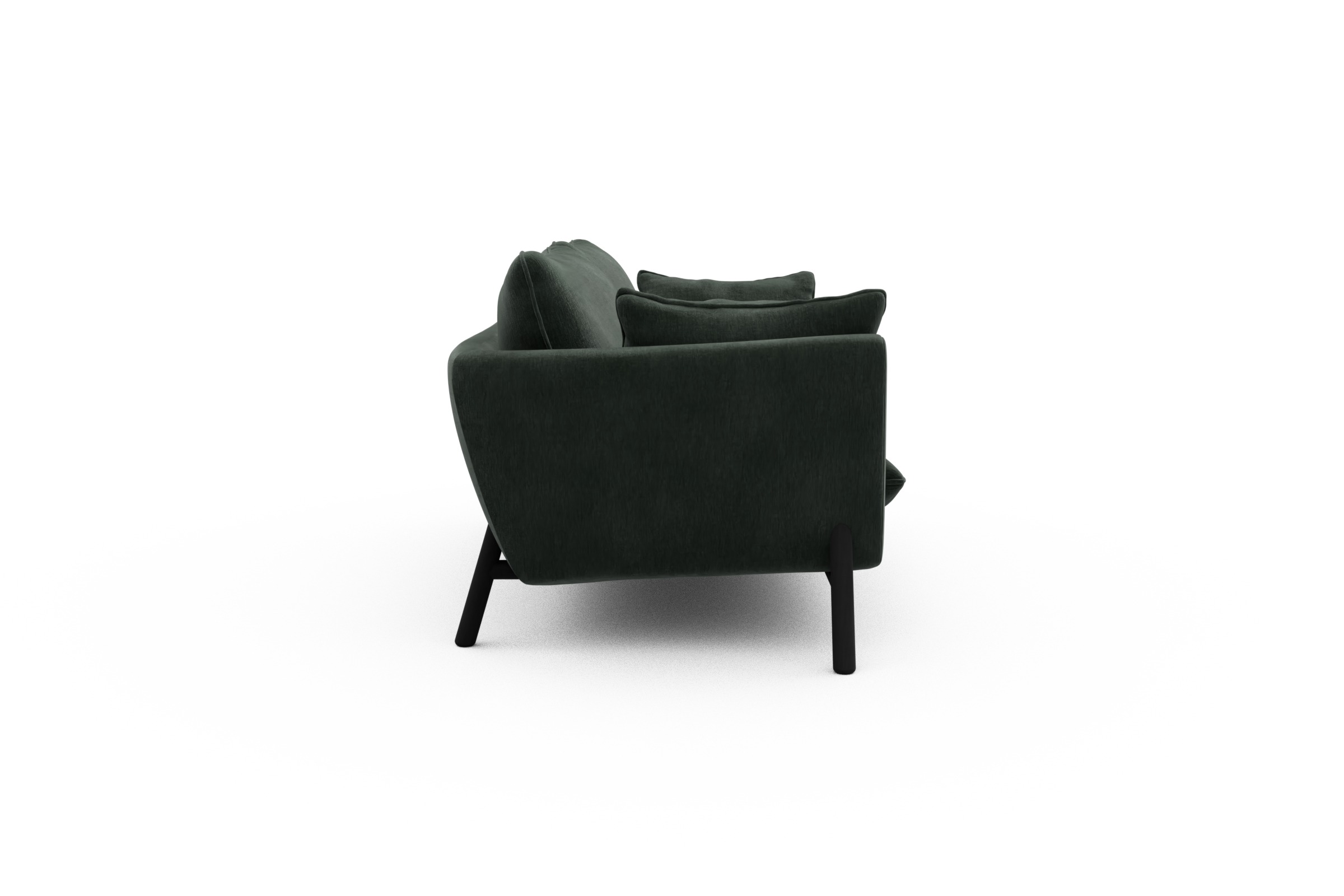 Sofa Emil 2-Sitzer Beinfarbe Eiche Schwarz Smooth-Laurel-Green