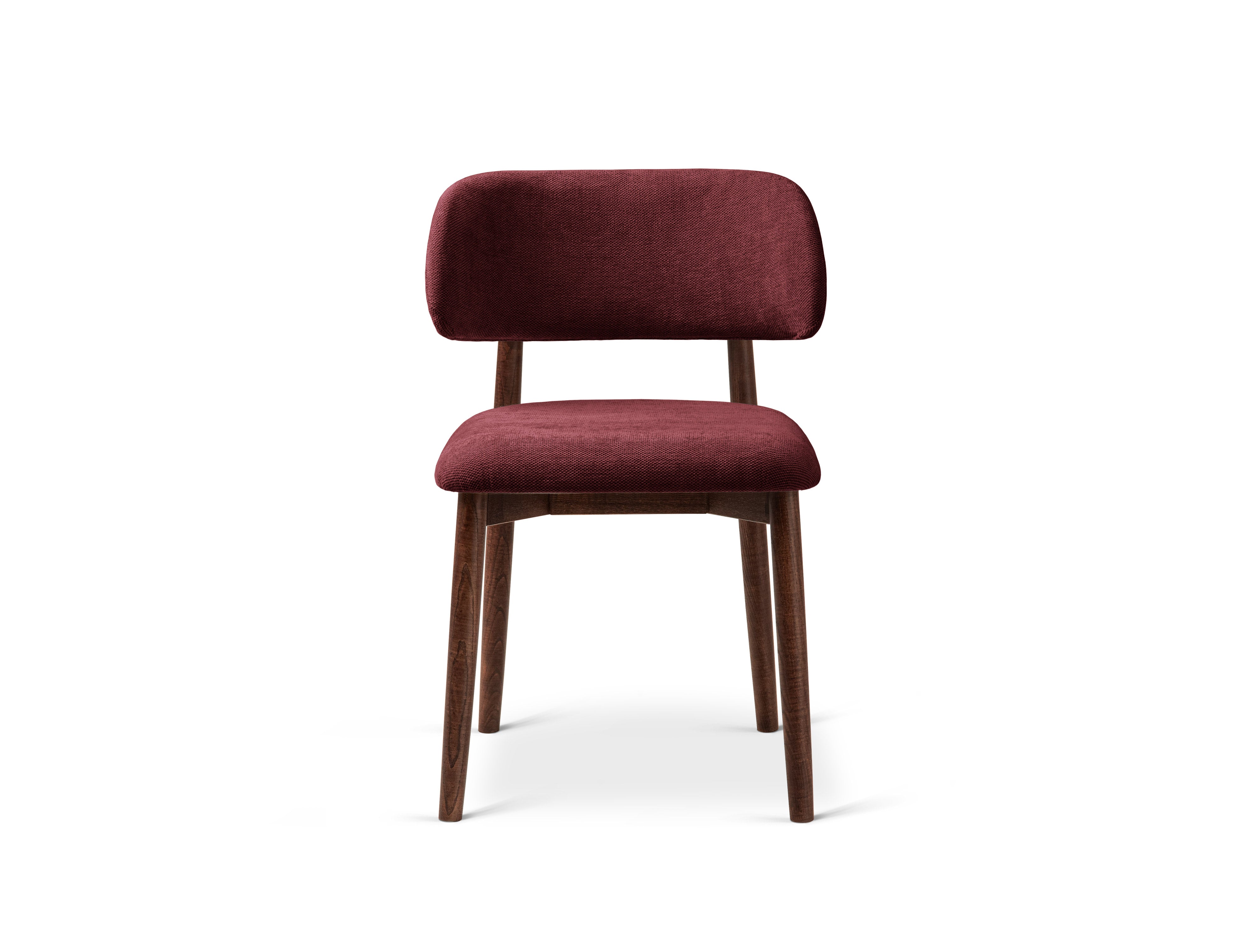 Micadoni Stuhl Evan Chenille Rebel Bordeaux Nussbaum