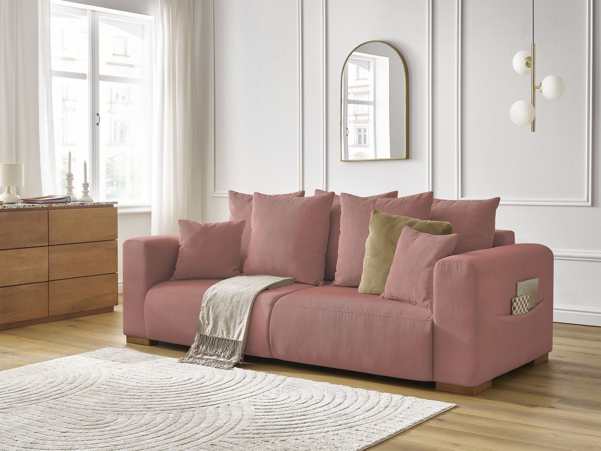 Bobochic Sidonie Sofa 3-Sitzer Cordsamt Rosa
