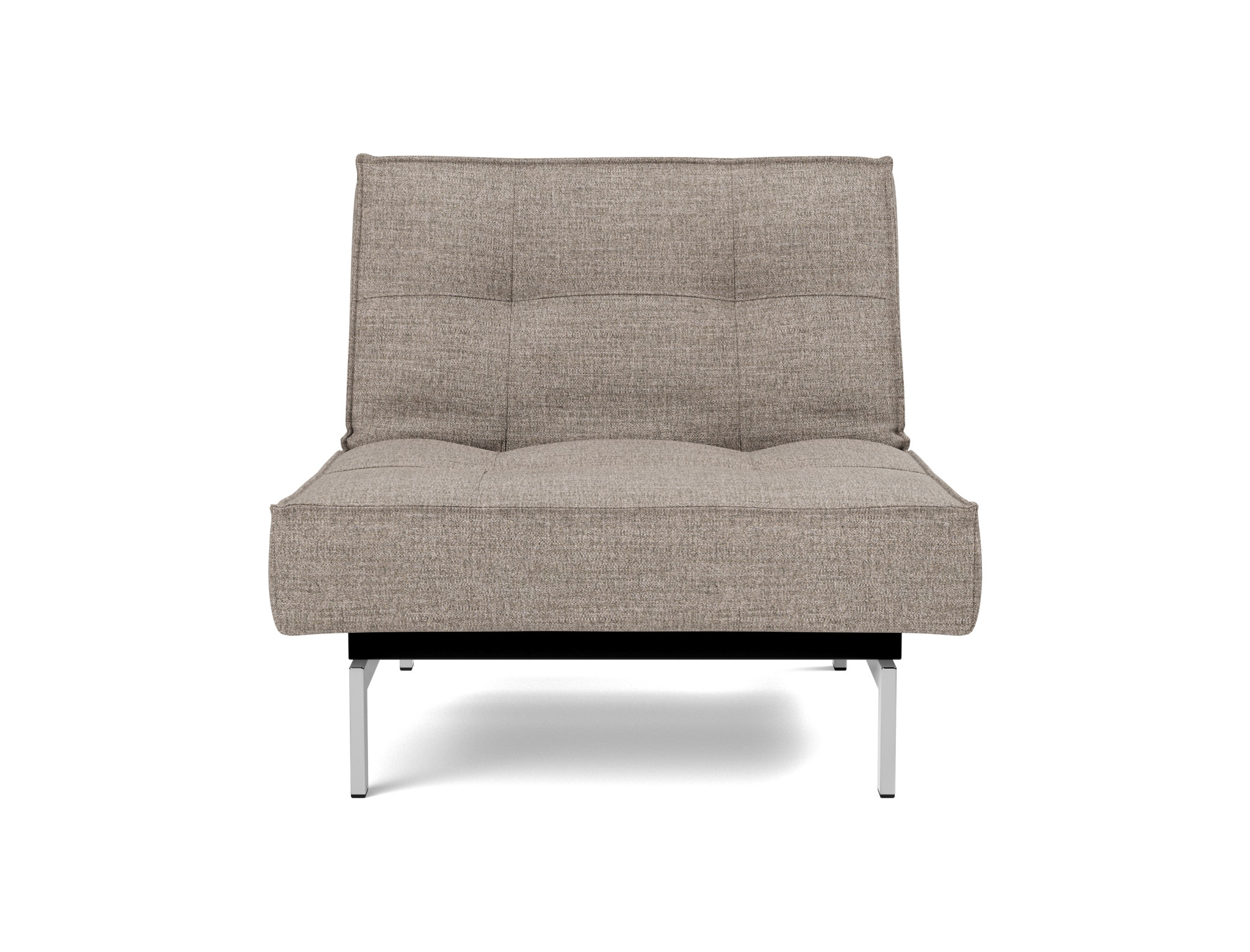 Sessel Splitback Chenille Yuveno 472-Warm-Grey Beine Chrom