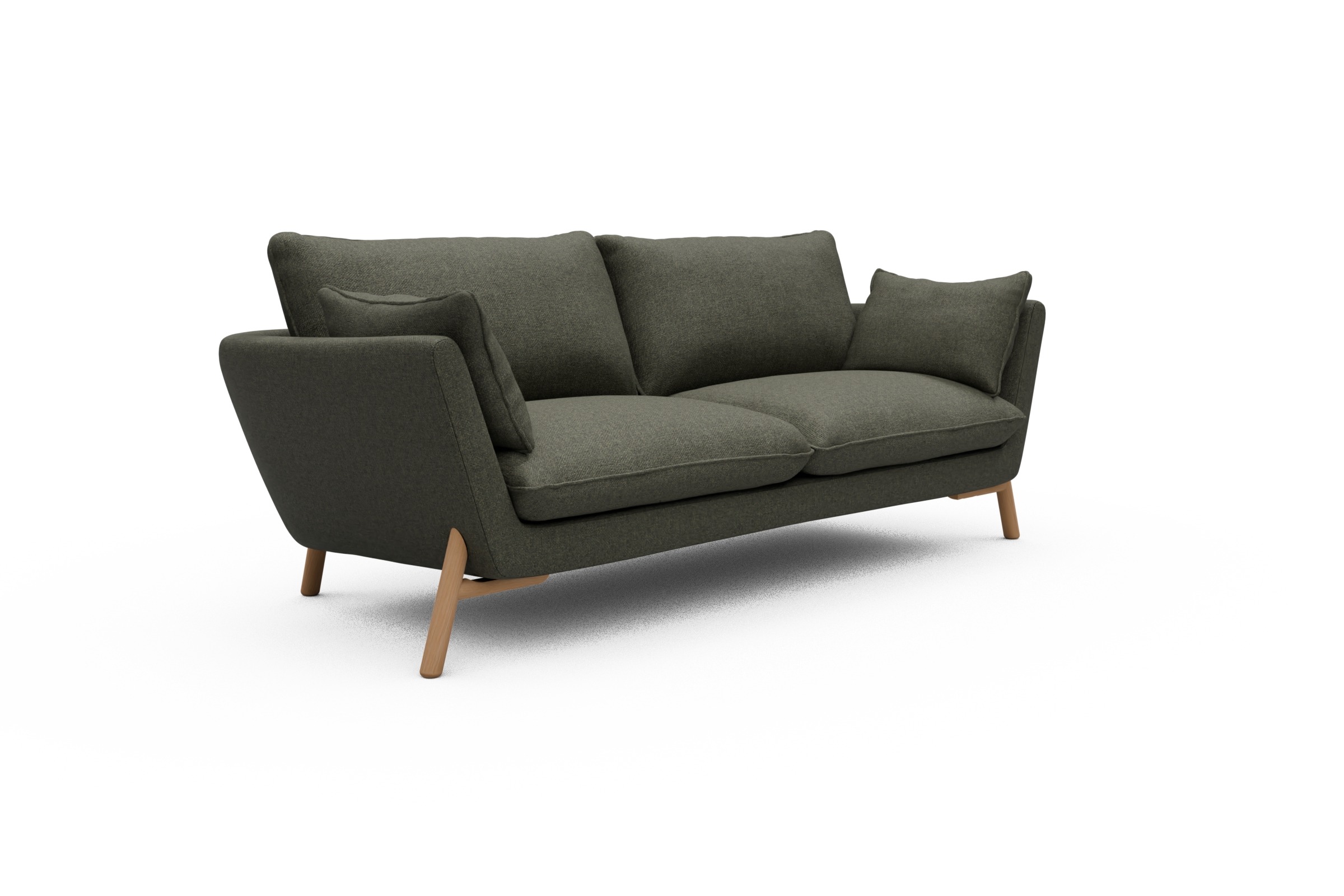 Sofa Emil 3-Sitzer Beinfarbe Eiche Natur Sama-Winter-Moss