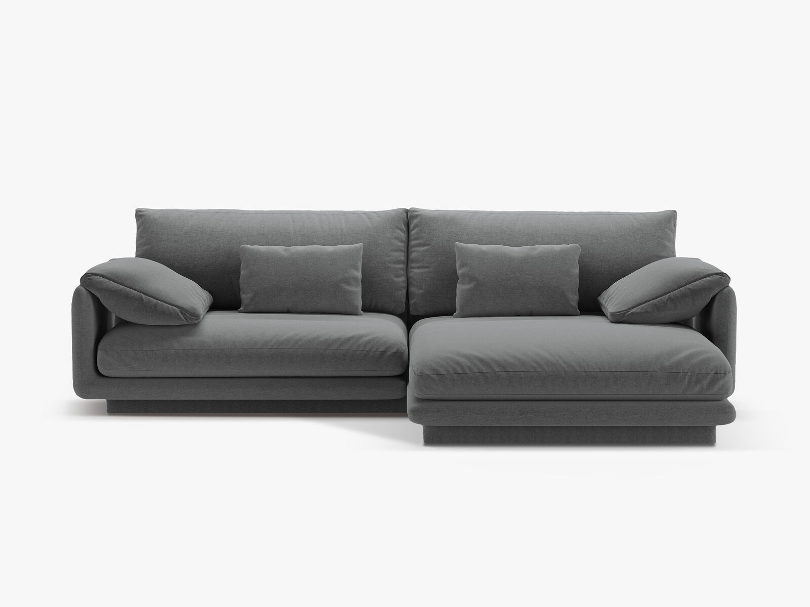 Micadoni Ecksofa Torino 4-Sitzer Rechts Strukturierter Stoff Dunkelgrau