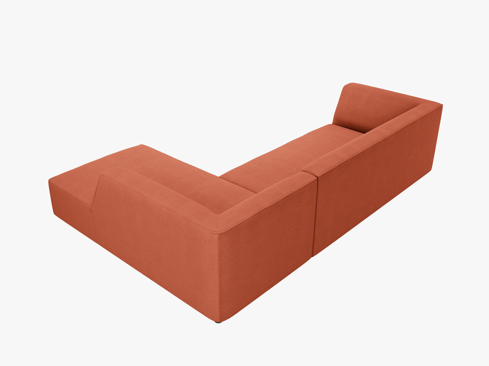 Micadoni 4-Sitzer Modular Sofa Ruby Rechts Strukturierter Stoff Koralle