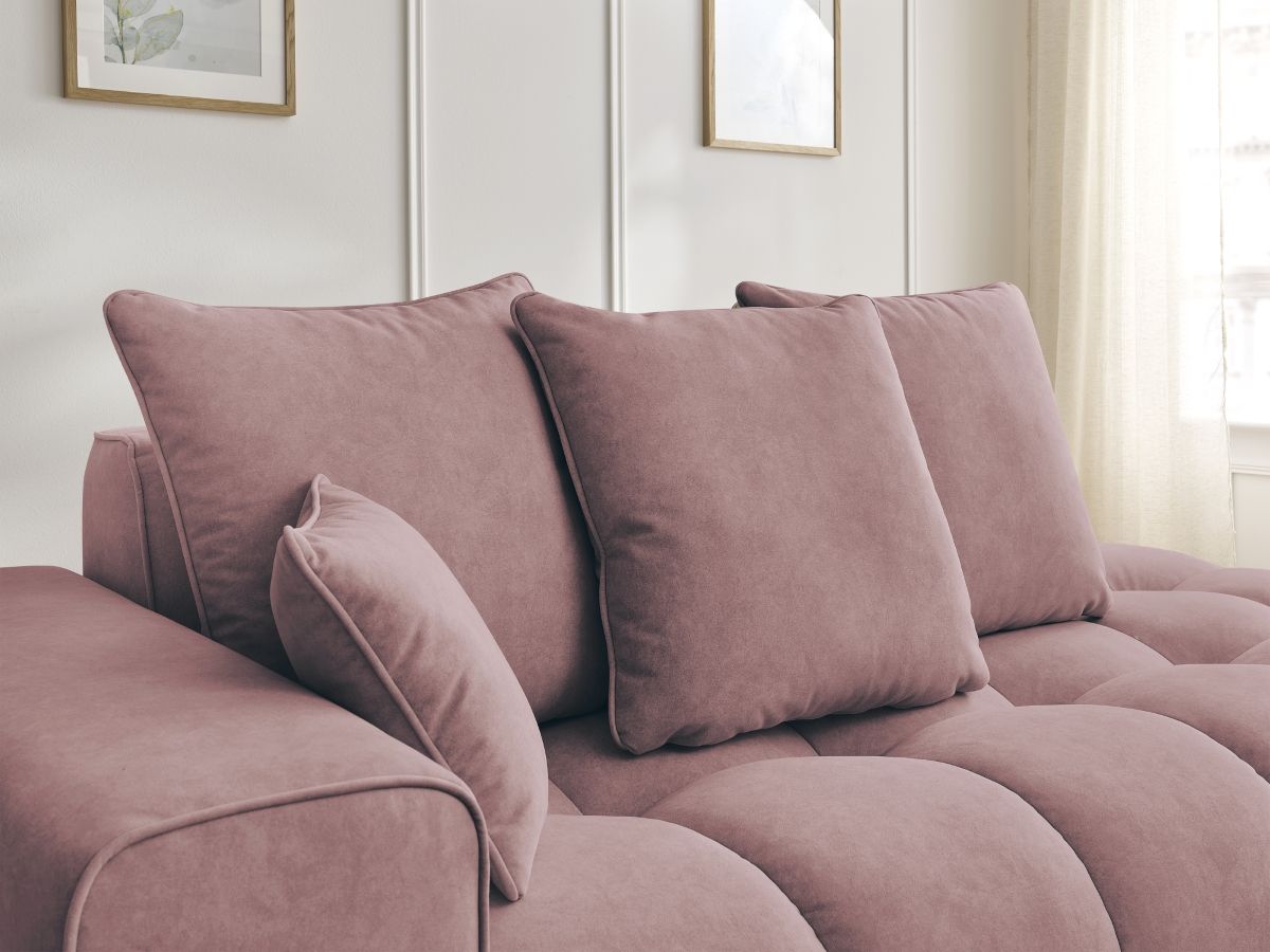 Bobochic Mont-blanc Sofa 4-Sitzer Samt Rosa Armlehne links