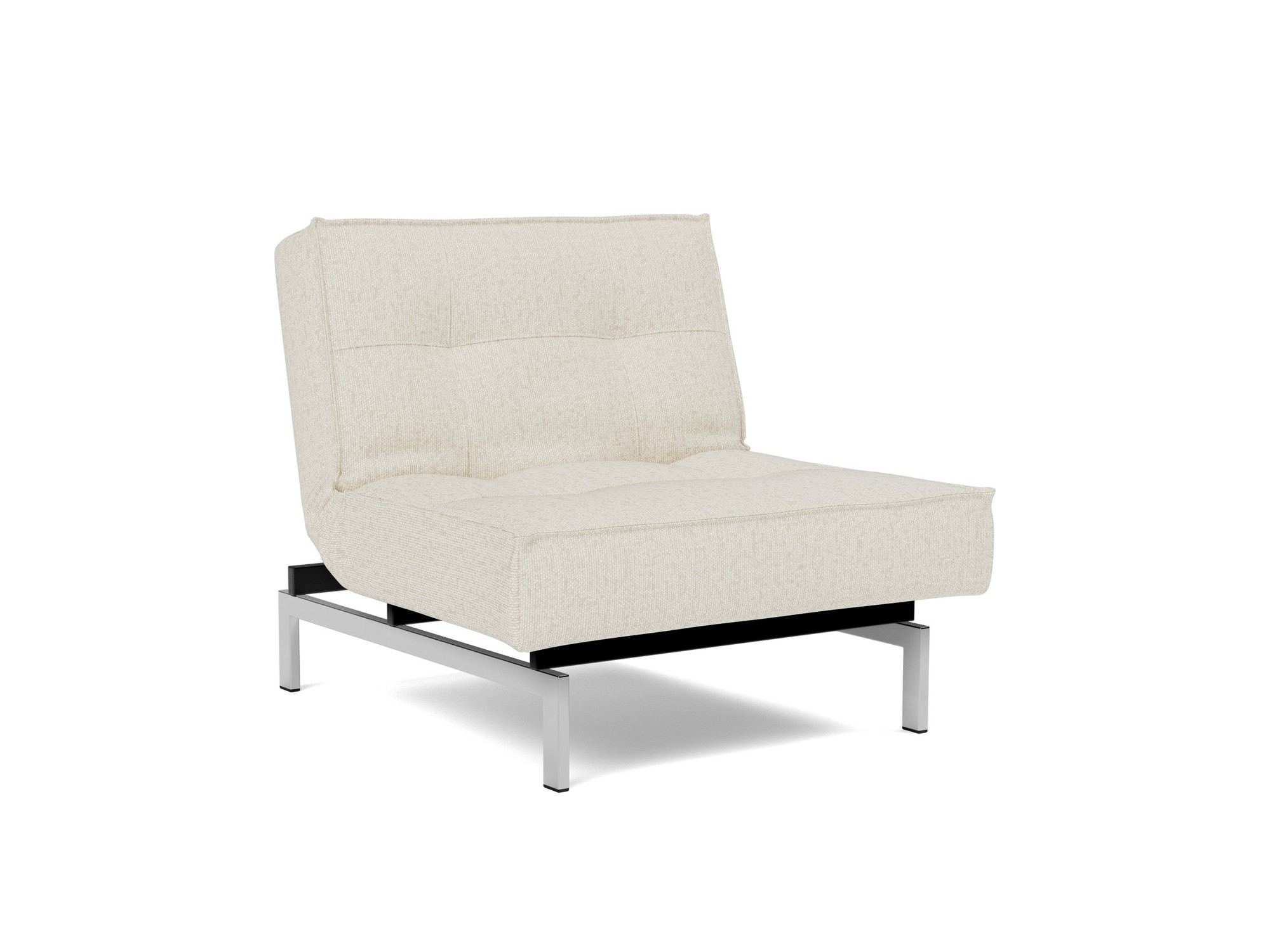 Sessel Splitback Boucle Skandi 531-Off-White Beine Chrom