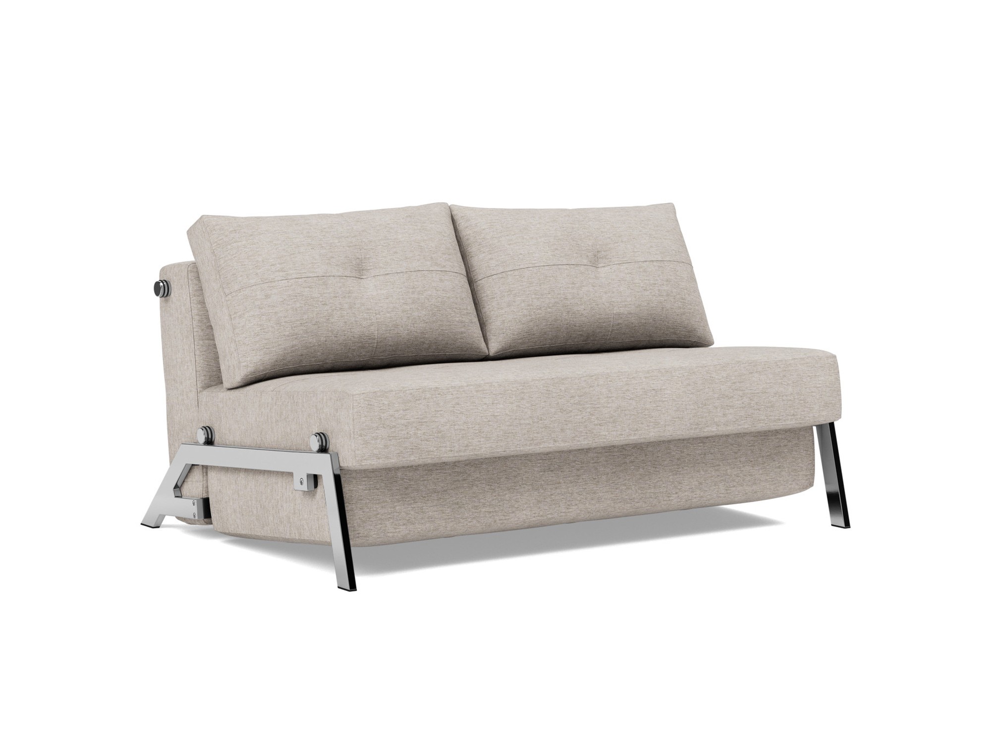 Schlafsofa Cubed 140 Chenille Yuveno 471-Sand Beine Chrom