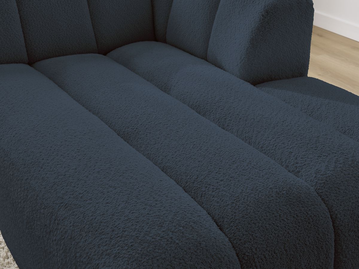Bobochic Annecy Méridienne-Modul Bouclé-Stoff Dunkelblau Ecke rechts