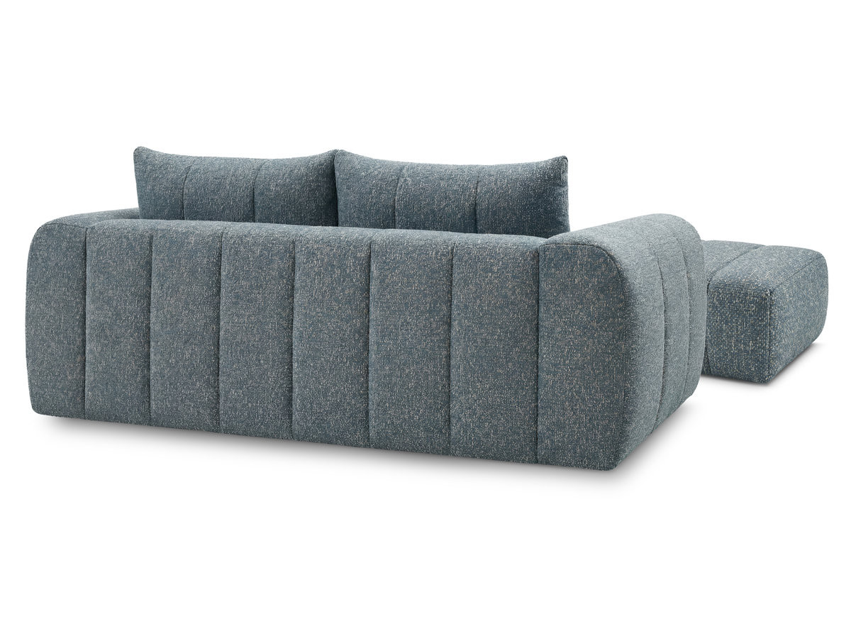 Bobochic Nesty Sofa 3-Sitzer mit Pouf Melange-Stoff Blau