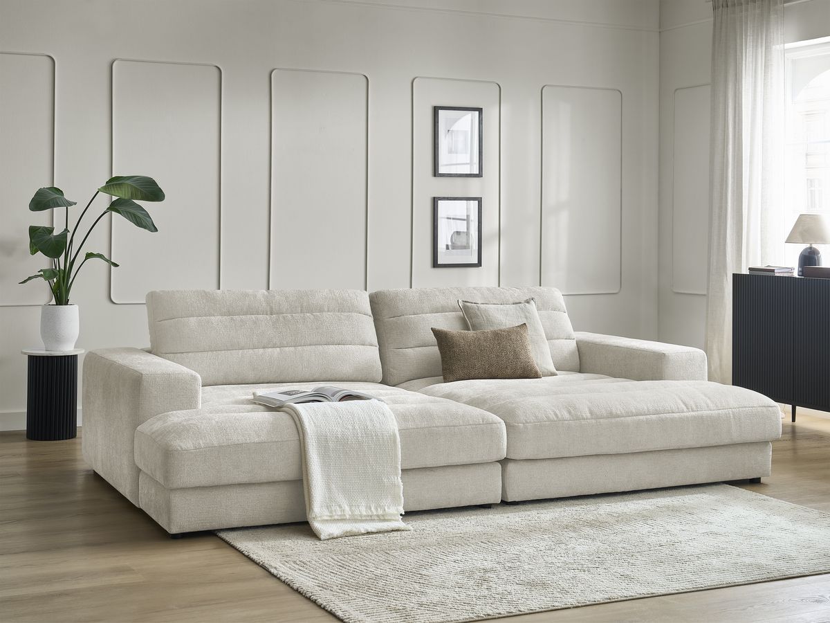 Bobochic Sierra Sofa 4-Sitzer Strukturstoff Beige