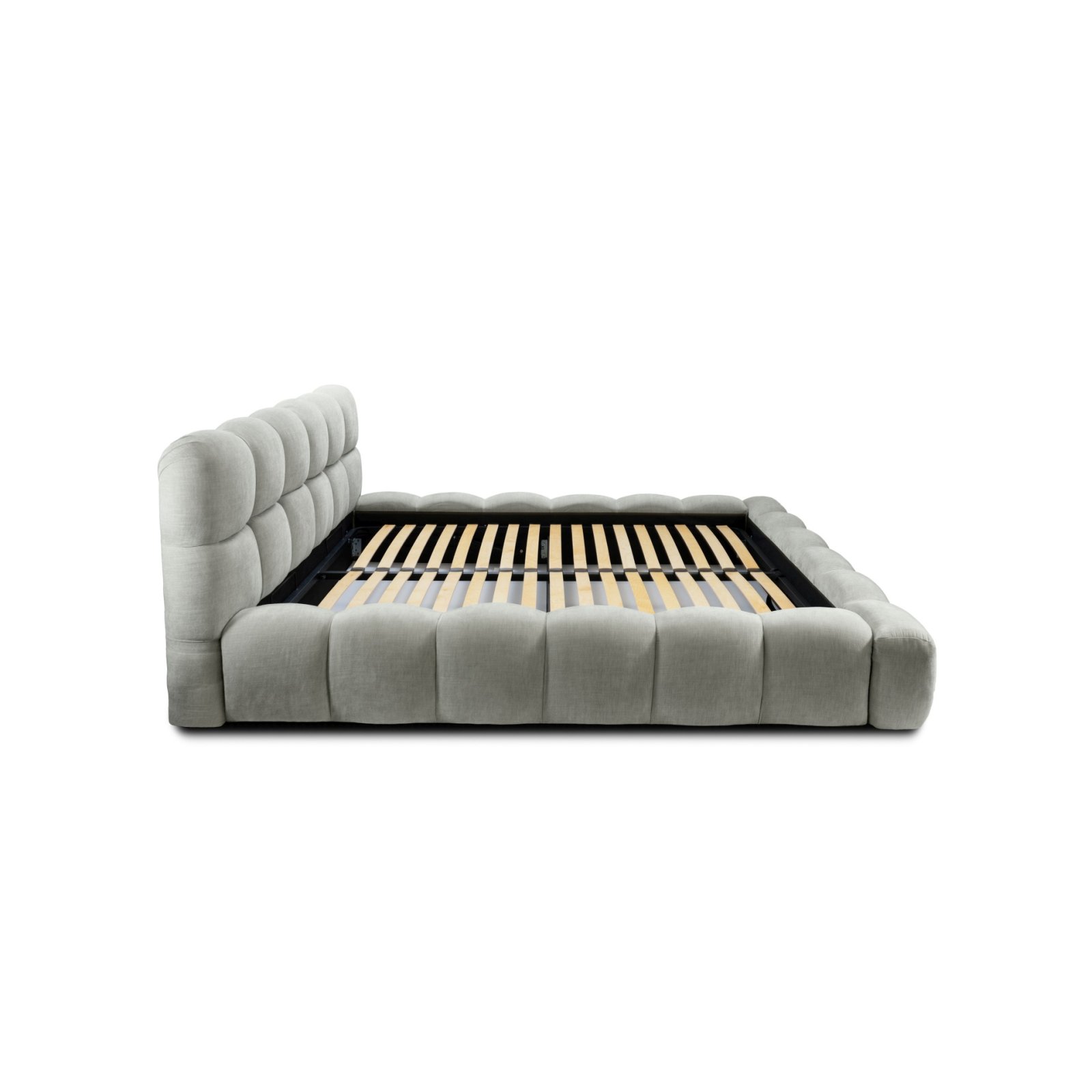 Polsterbett Vento Gewebestoff 180x200 mit Metallrahmen Boston Light Grey