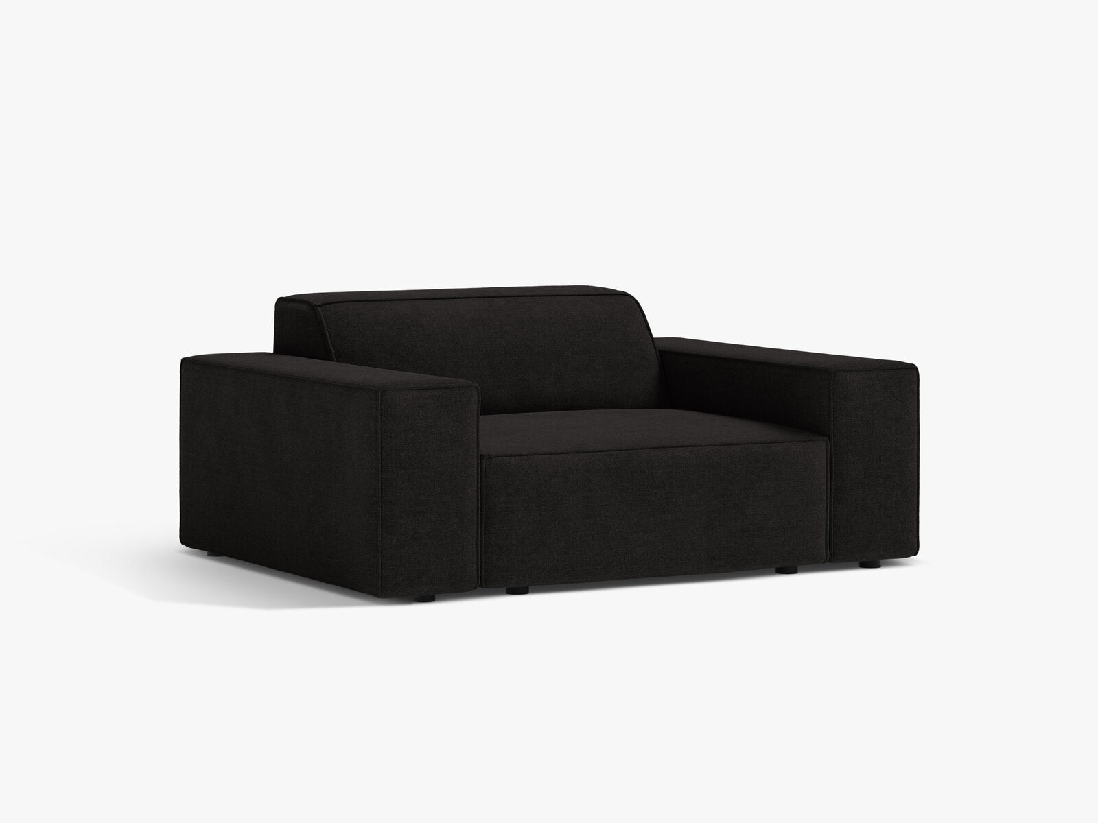 Micadoni Sessel Jodie 1-Sitzer Strukturierter Stoff Liberty Schwarz