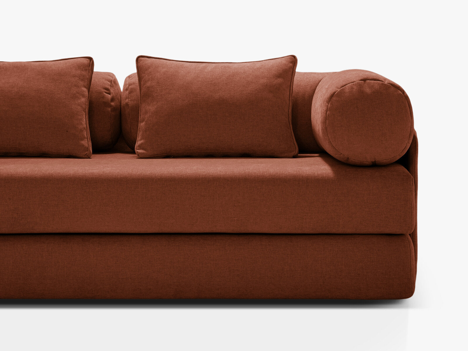 Micadoni Sofa Dreamy 3-Sitzer mit Schlaffunktion Strukturierter Stoff Liberty Ziegel