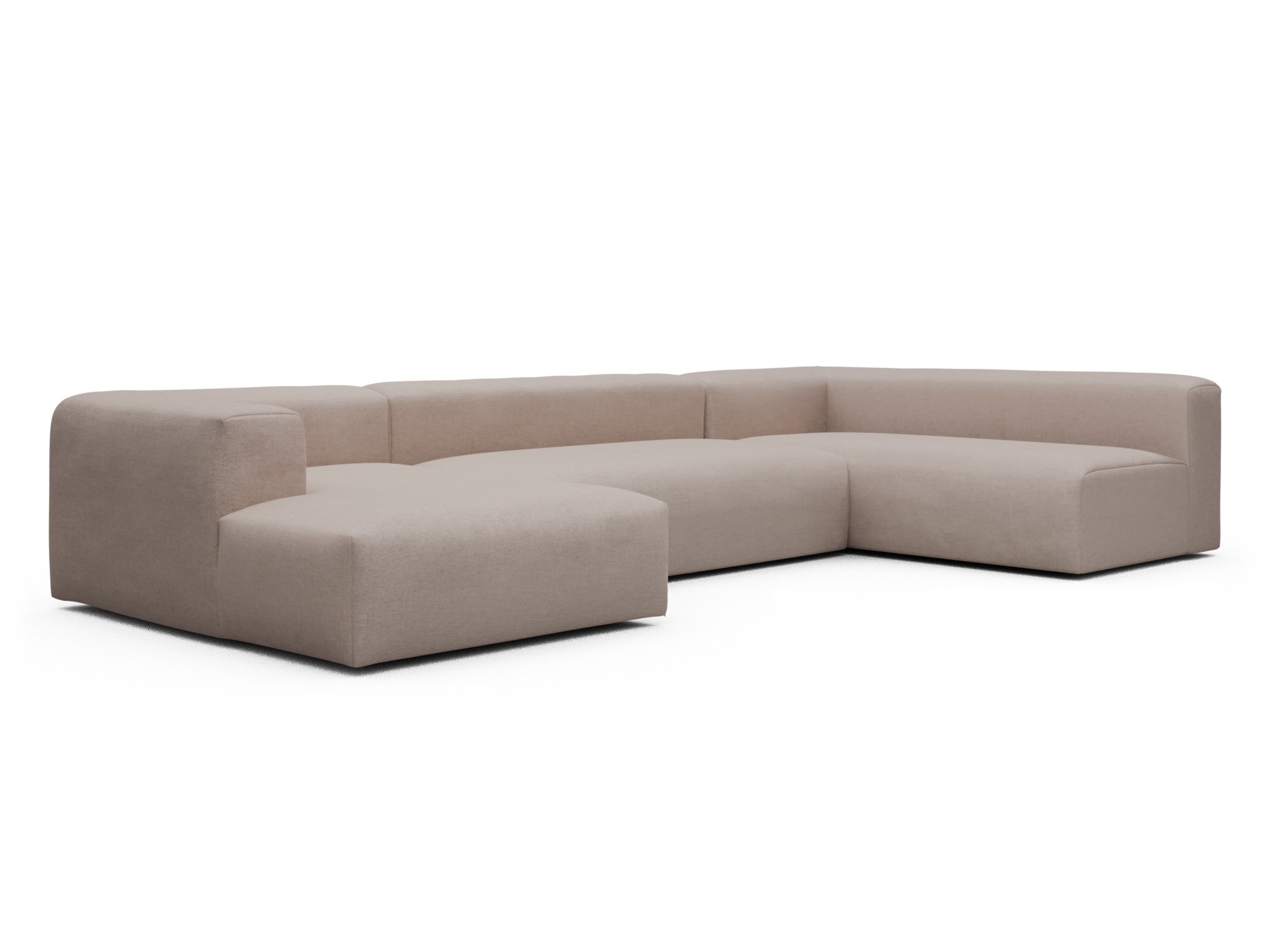 Skandi Home Wohnlandschaft Fred Chaiselongue links mit 2-Sitzer und lange Armlehne rechts Weda-Sand moebelfaktor