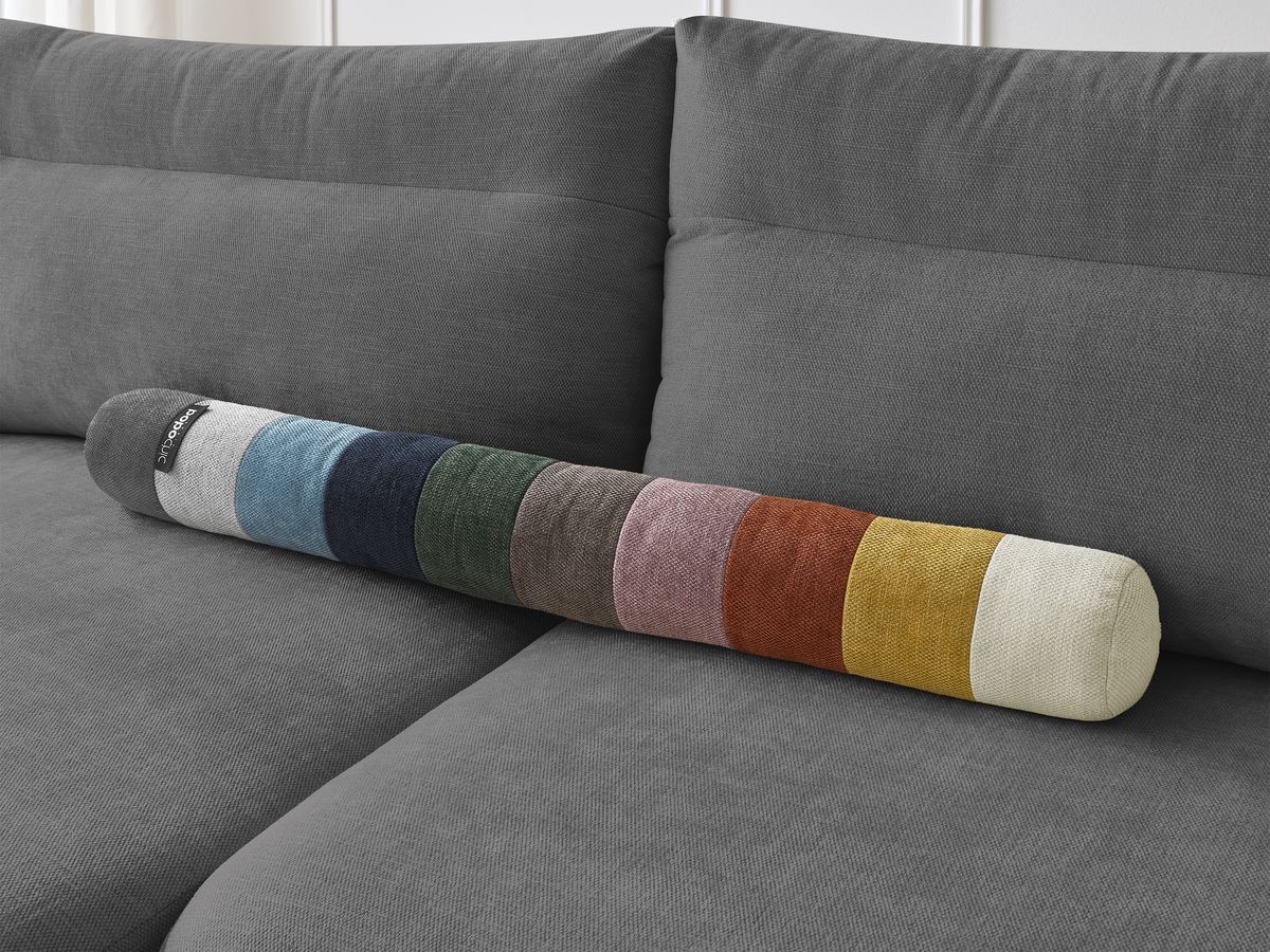Bobochic Aden Ecksofa 386 × 152 cm Stoff Dunkelgrau Ecke links