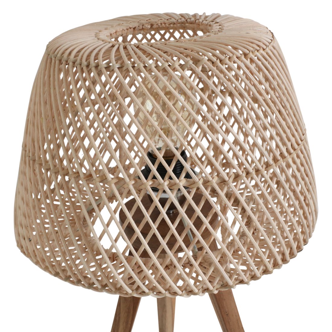 Raw Materials Tischleuchte Maze Rattan/Holz