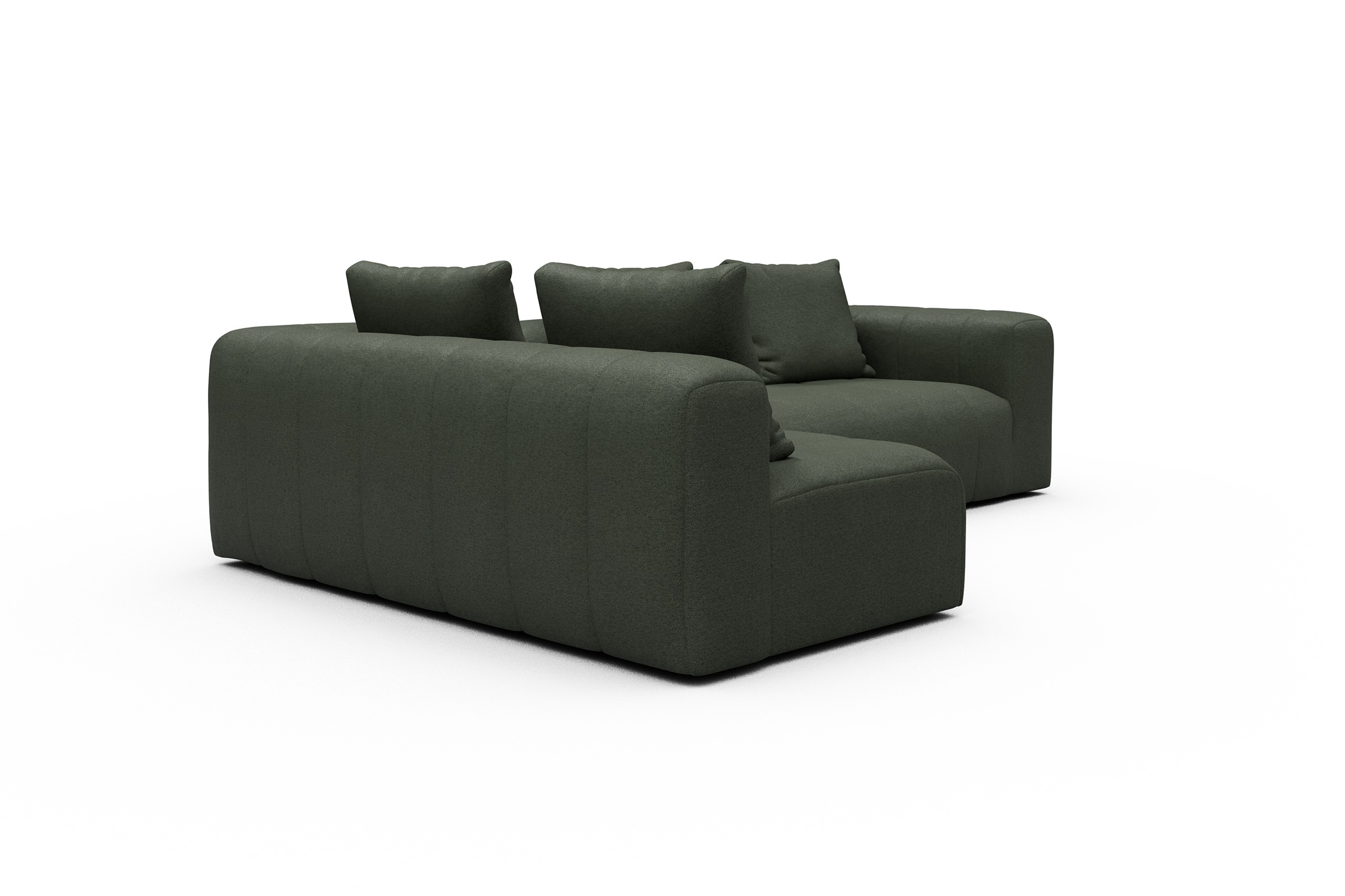 Ecksofa Hugo 2x 2,5-Sitzer Armlehne rechts Denari-Forest-Green