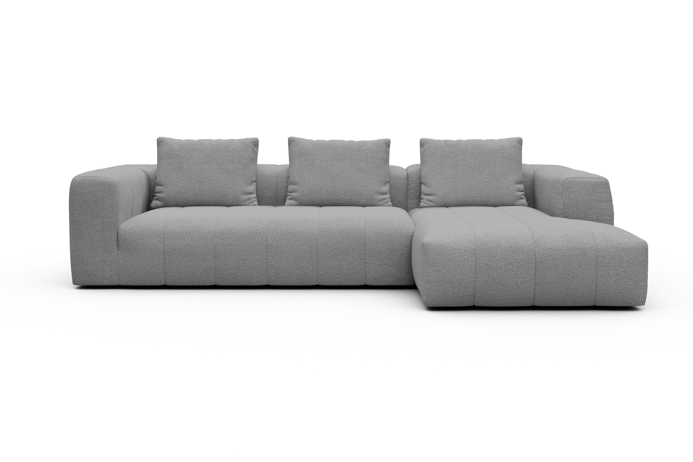 Ecksofa Hugo 2,5-Sitzer Armlehne links mit Chaiselongue Sama-Grey