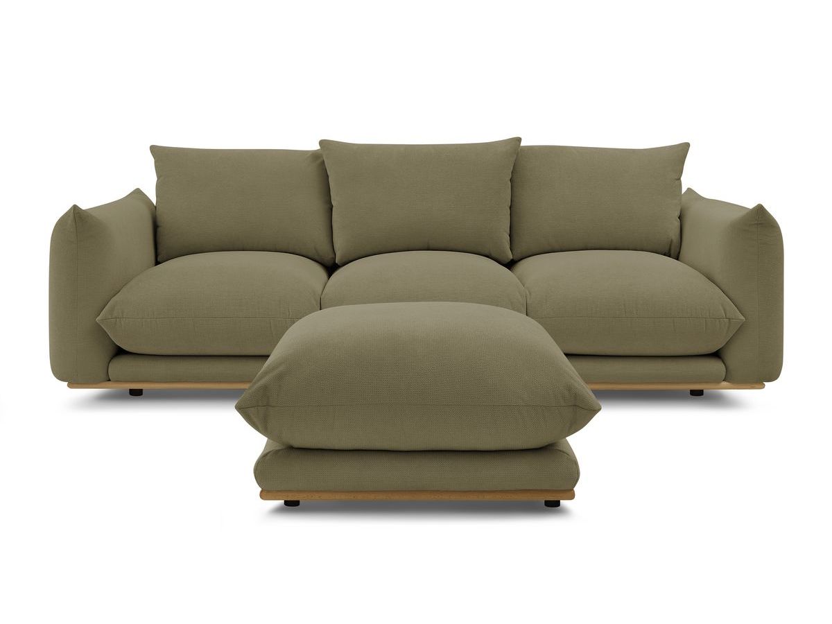 Bobochic Ernest Sofa 4-Sitzer mit Pouf Stoff Grün