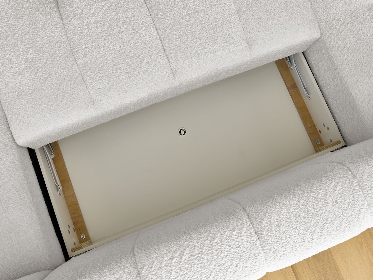 Bobochic Fuji Wohnlandschaft mit Pouf Bouclé-Stoff Weiß Ecke links