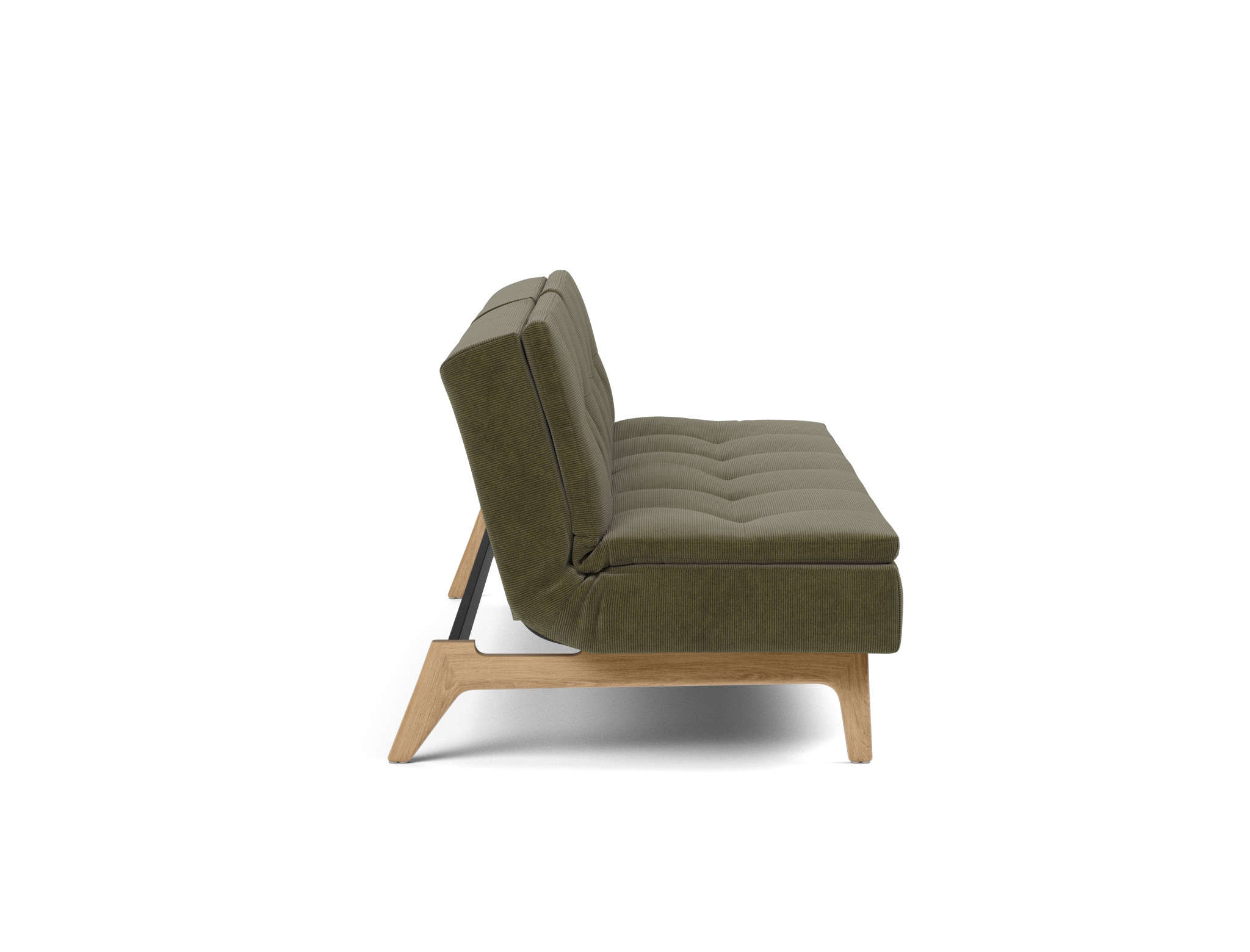 Schlafsofa Dublexo Kord Cordufine 316-Pine-Green Beine Eiche