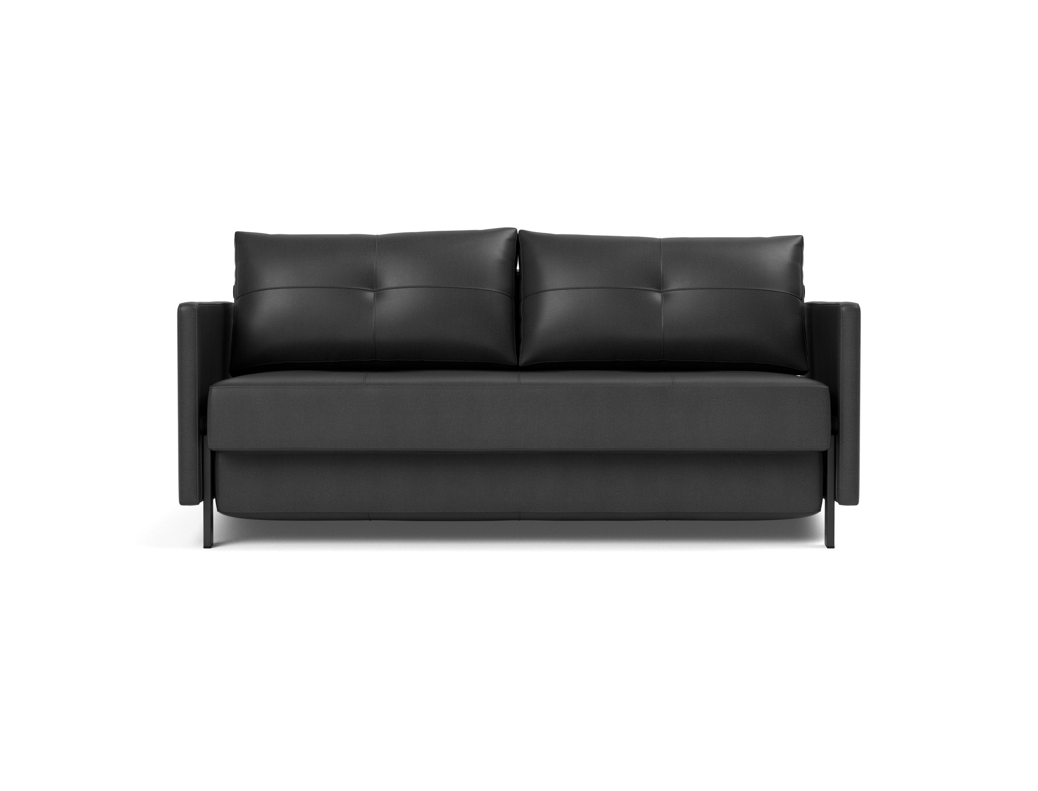 Schlafsofa Cubed mit Armlehnen 160 Lederoptik Faunal 550-Black