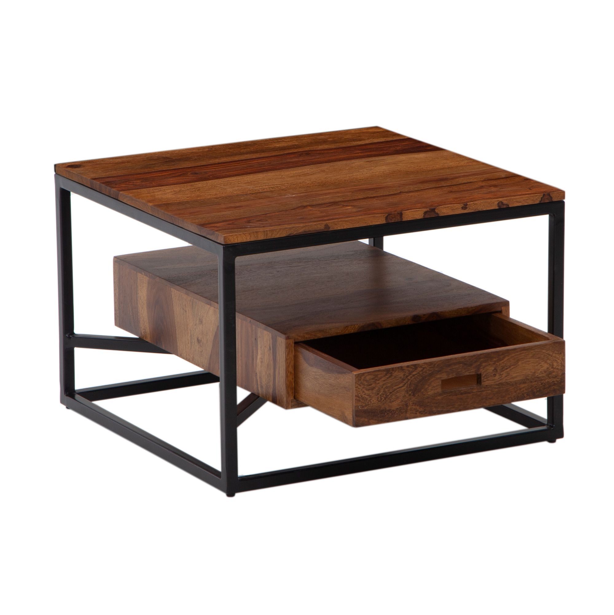 Couchtisch Austmarka Massivholz Dunkelbraun 60 × 60 × 40 cm