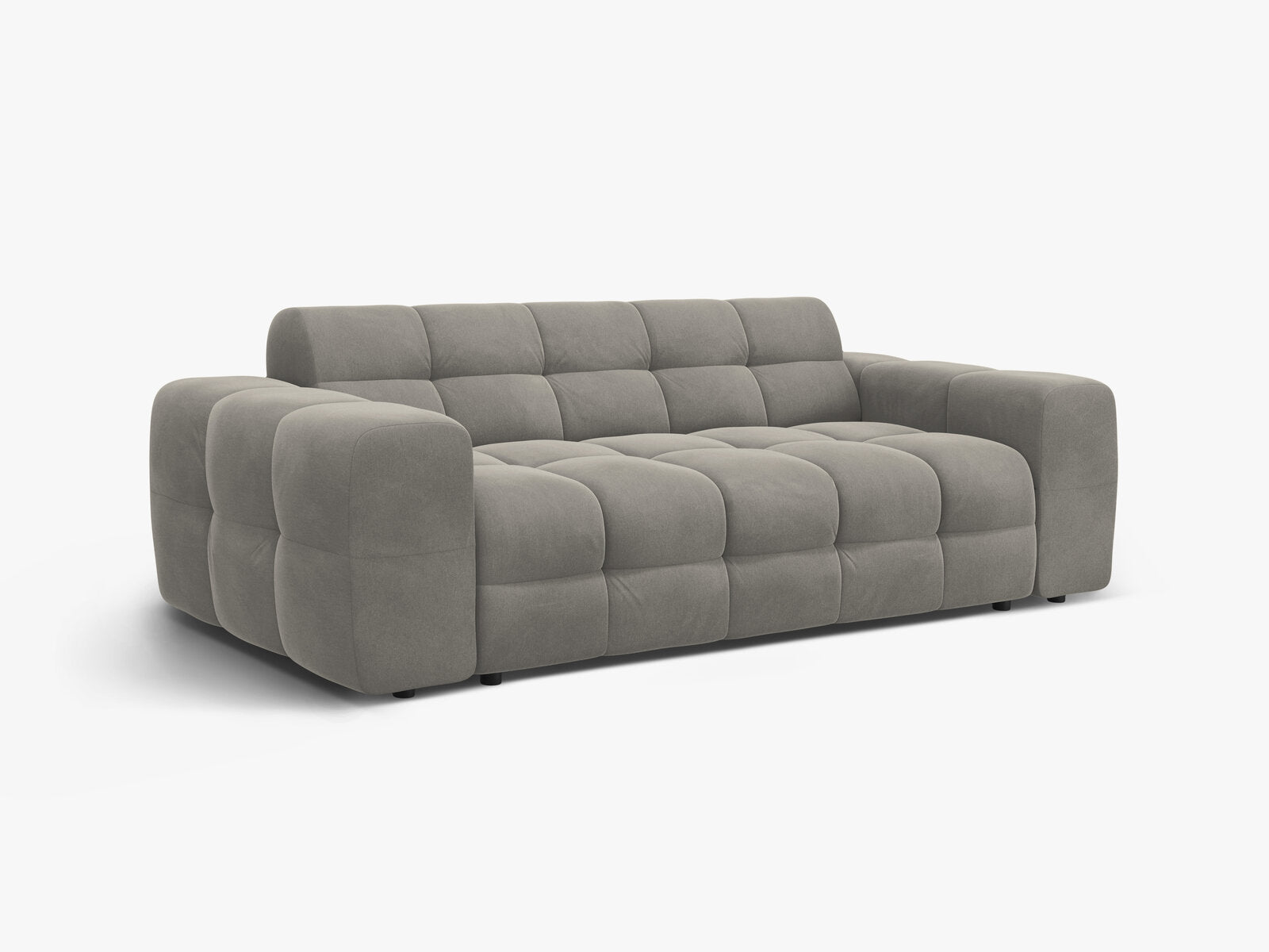 Micadoni Sofa Kendal 3-Sitzer Samt Magic Velvet Dunkelgrau
