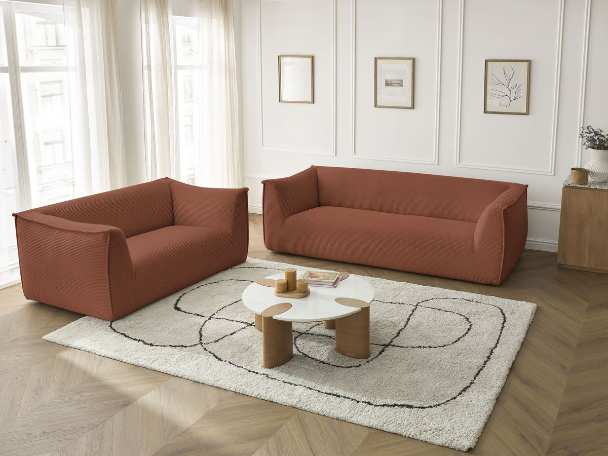 Bobochic Giorgia Sofa 5-Sitzer 412 × 100 cm Cordsamt Orange