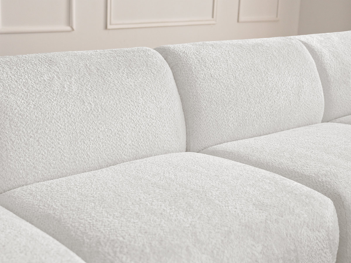 Bobochic Anda Ecksofa 292 × 163 cm Chenille Weiß Ecke rechts