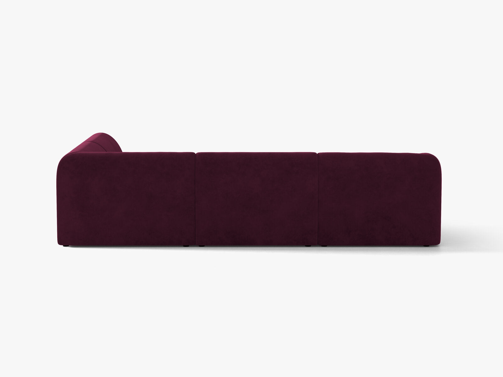 Micadoni Ecksofa Miley 6-Sitzer Samt Venus Burgunder Rechts
