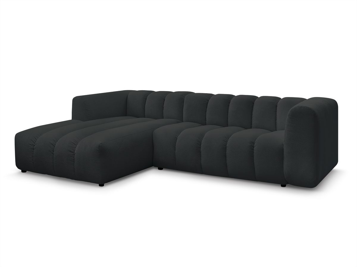 Bobochic Talia Ecksofa Melange-Stoff Schwarz Ecke links