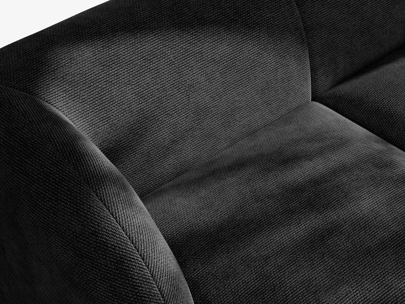 Micadoni Sofa Miley 3-Sitzer Chenille Haga Schwarz