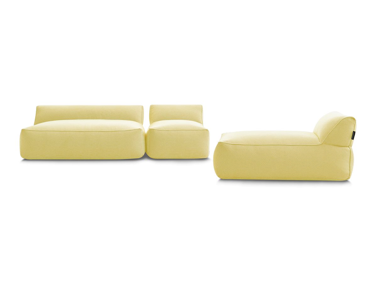 Bobochic Riviera Gartensofa 4-Sitzer Melange-Stoff Gelb