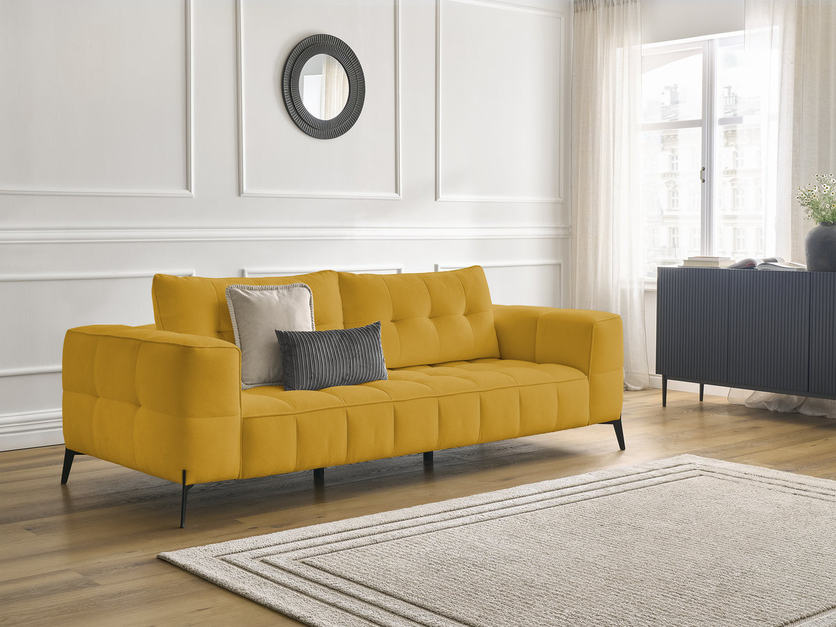 Bobochic Anis Sofa 3-Sitzer Strukturstoff Gelb