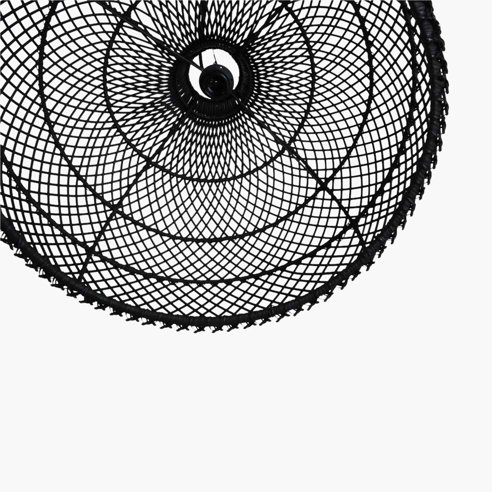 Raw Materials Maze Rattan-Hängelampe schwarz Ø 57x36cm