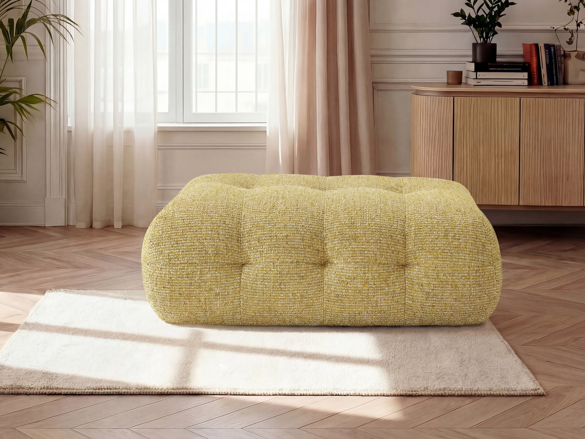 Bobochic Laura Pouf 135 × 84 cm Melange-Stoff Gelb