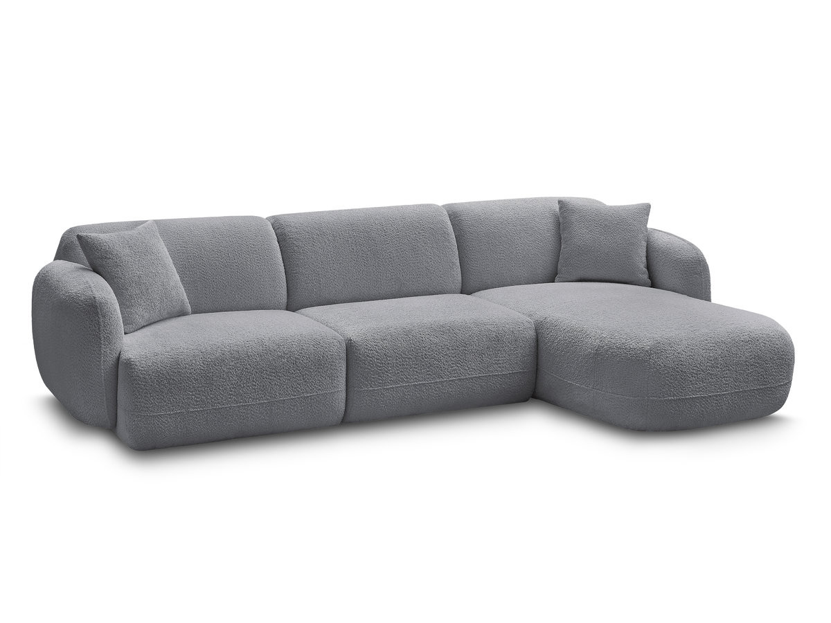 Bobochic Anda Ecksofa 292 × 163 cm Chenille Grau Ecke rechts