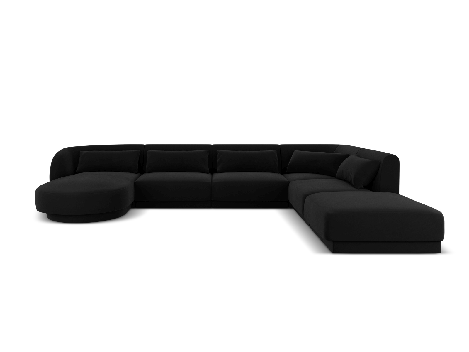 Cosmopolitan Design Panoramasofa Tulum 6-Sitzer Samt Bluvel Schwarz Rechts