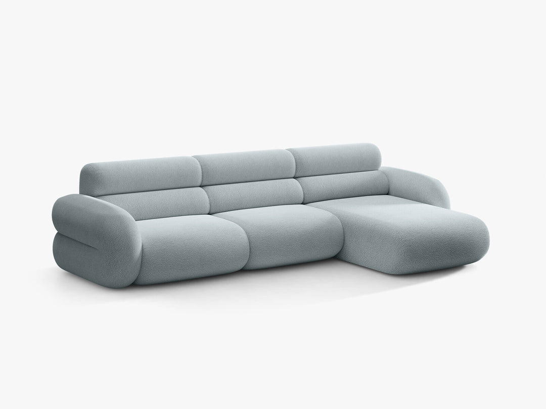 Micadoni Neo Ecksofa 4-Sitzer Rechts Boucle Baloo Hellblau