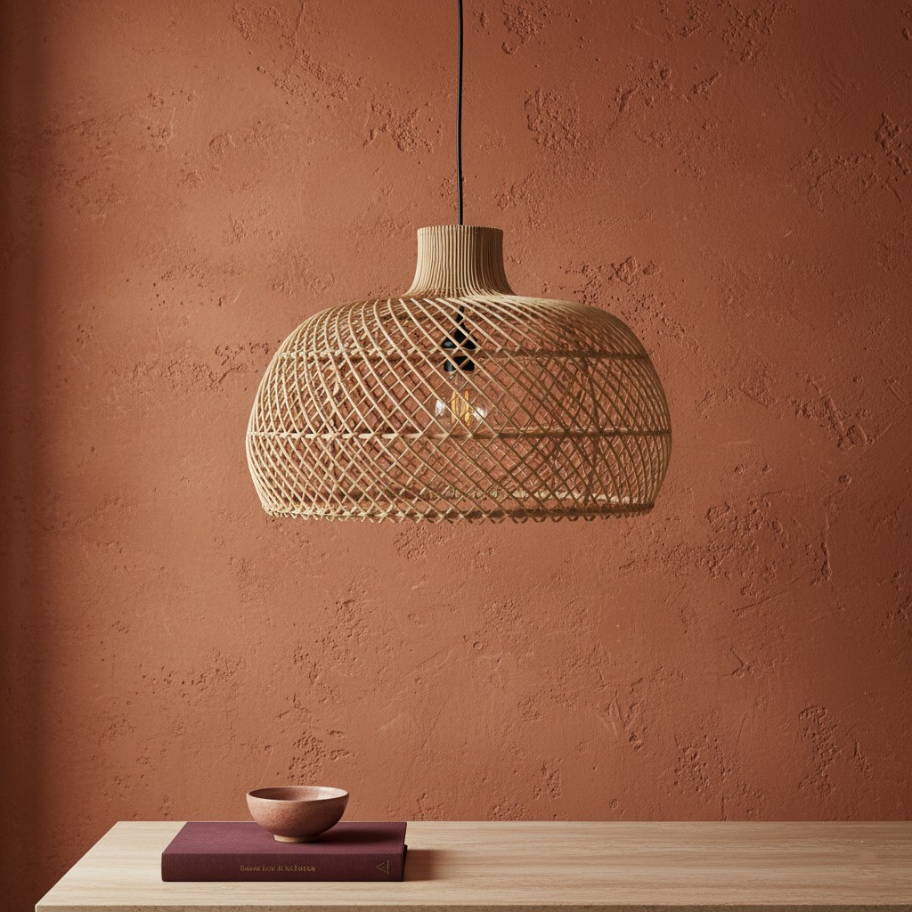 Raw Materials Maze Rattan-Hängelampe natur Ø 57x36cm