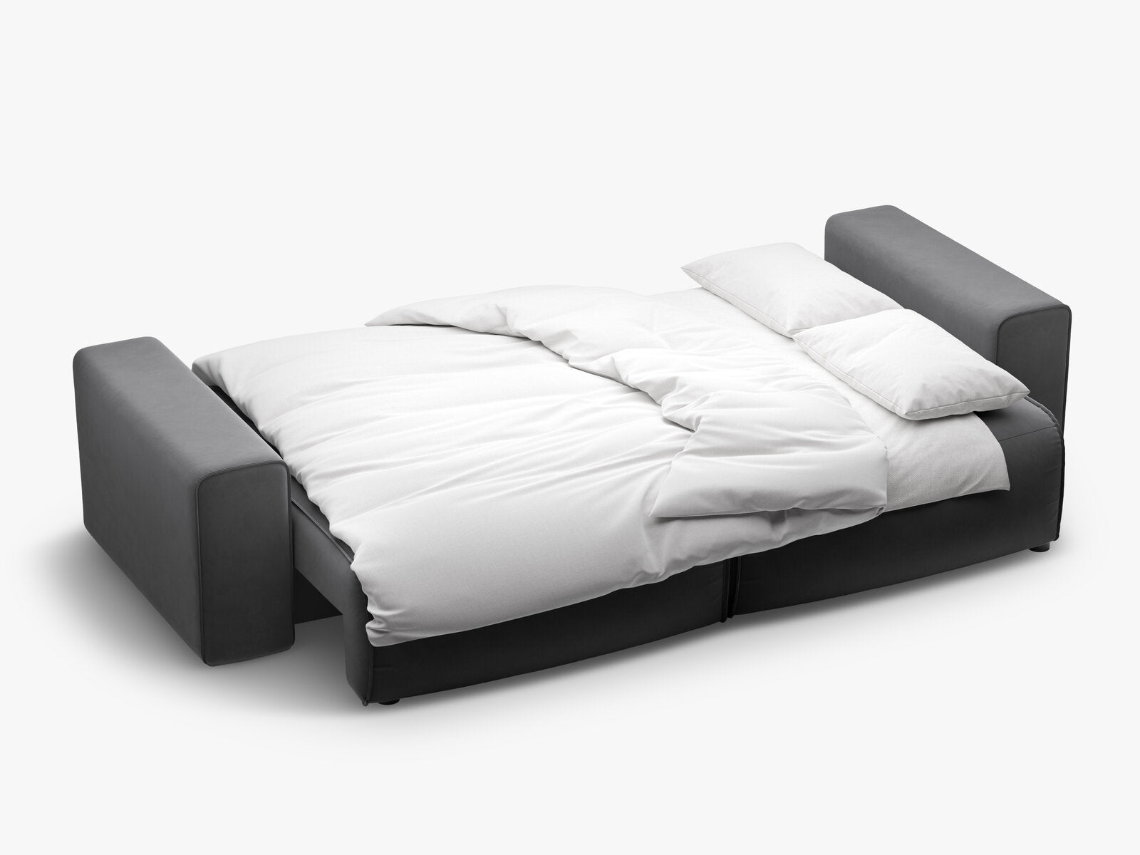 Micadoni Sofa Victor 3-Sitzer mit Schlaffunktion Samt Grau