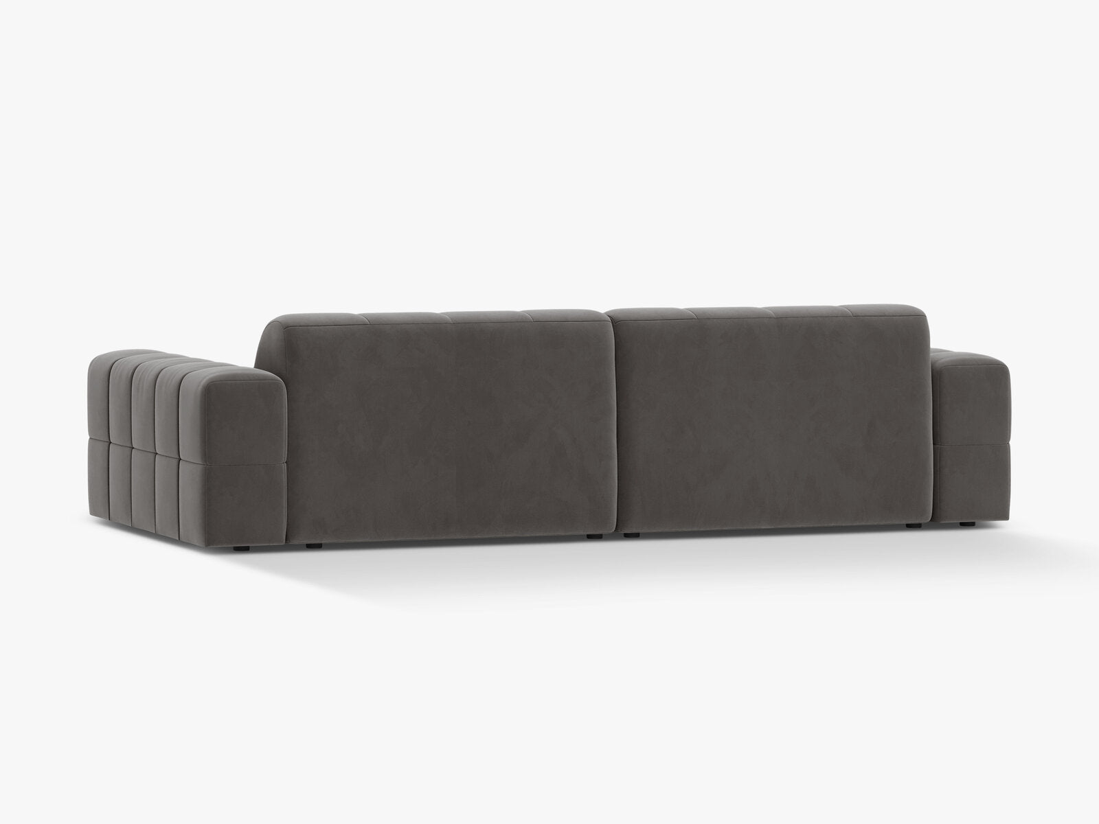 Micadoni Sofa Jennifer 4-Sitzer Samt Bluvel Hellgrau