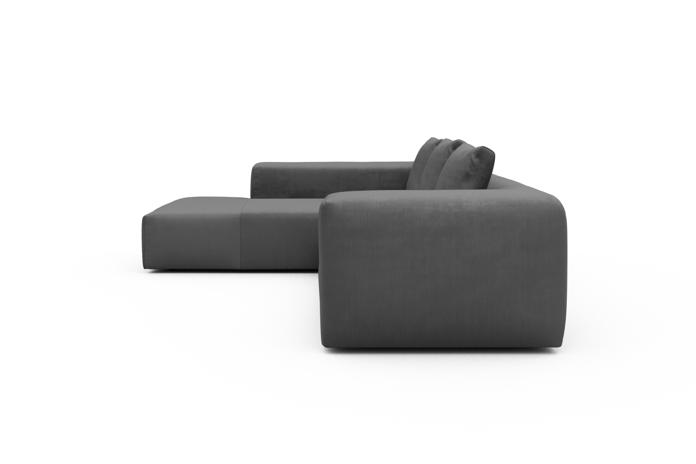 Ecksofa Fred Relax-Ecke links mit 2,5-Sitzer Cordufine-Grey