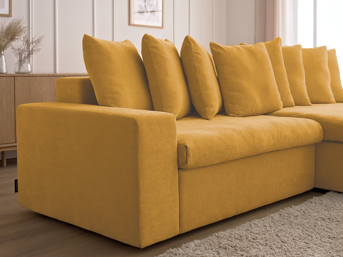 Bobochic Enore Ecksofa 330 × 100 cm Stoff Gelb Ecke rechts