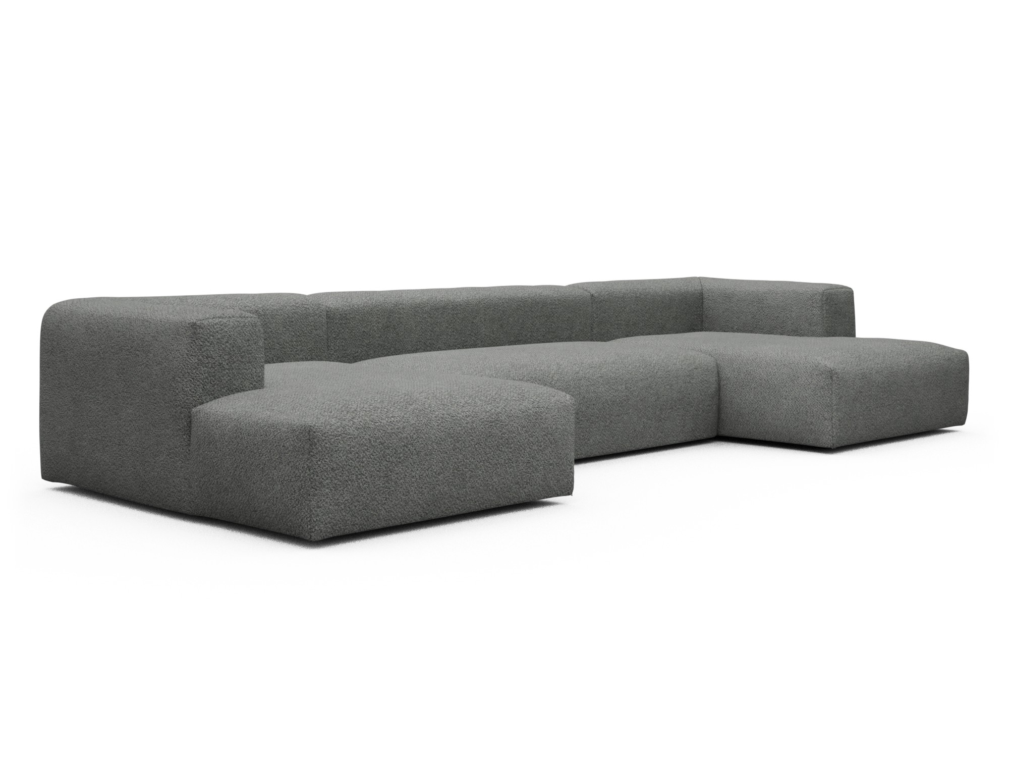 Skandi Home Wohnlandschaft Fred mit 2-Sitzer und Chaiselongue beidseitig Vanora-Warm-Grey moebelfaktor